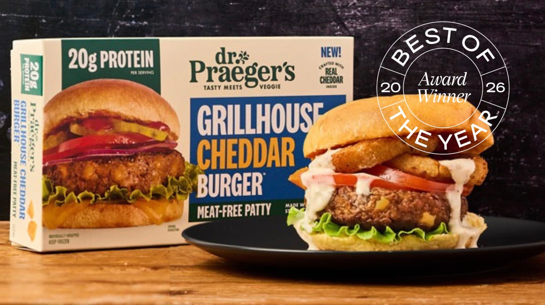 2026 Winner: Dr. Praeger's Grillhouse Cheddar Burger